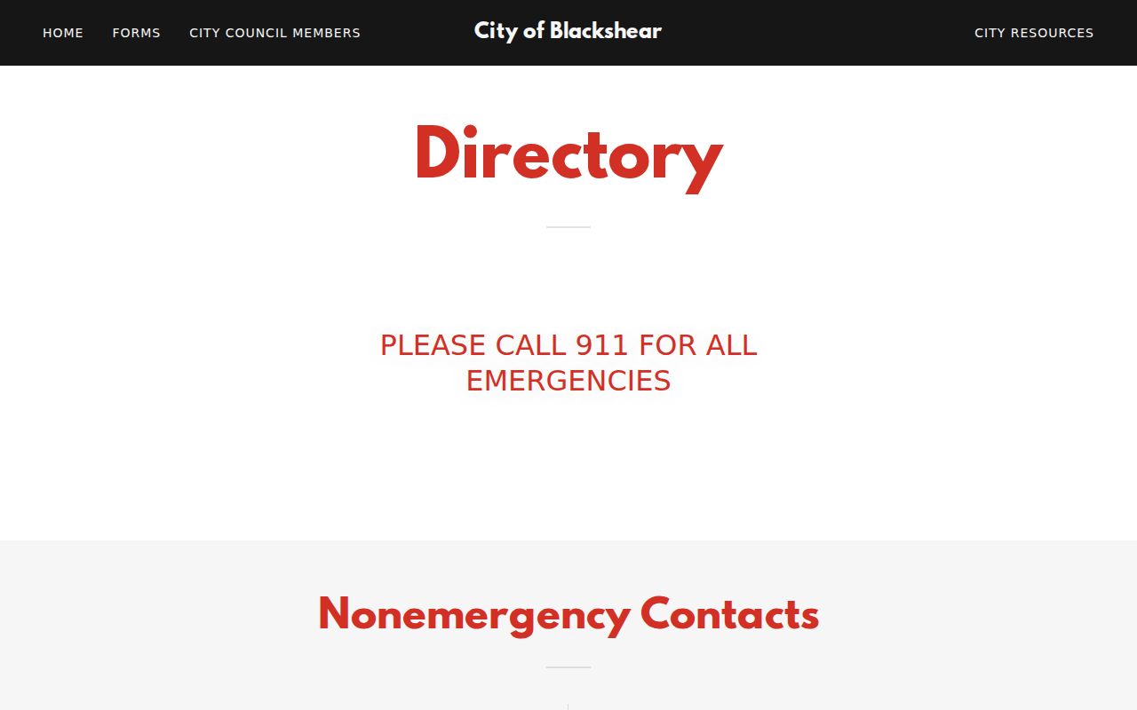 Blackshear police and court directory