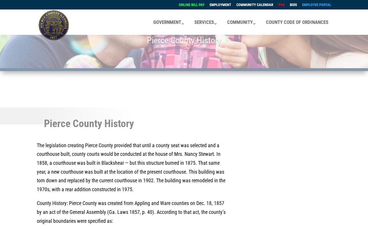 Pierce County courthouse history page and historic courthouse image