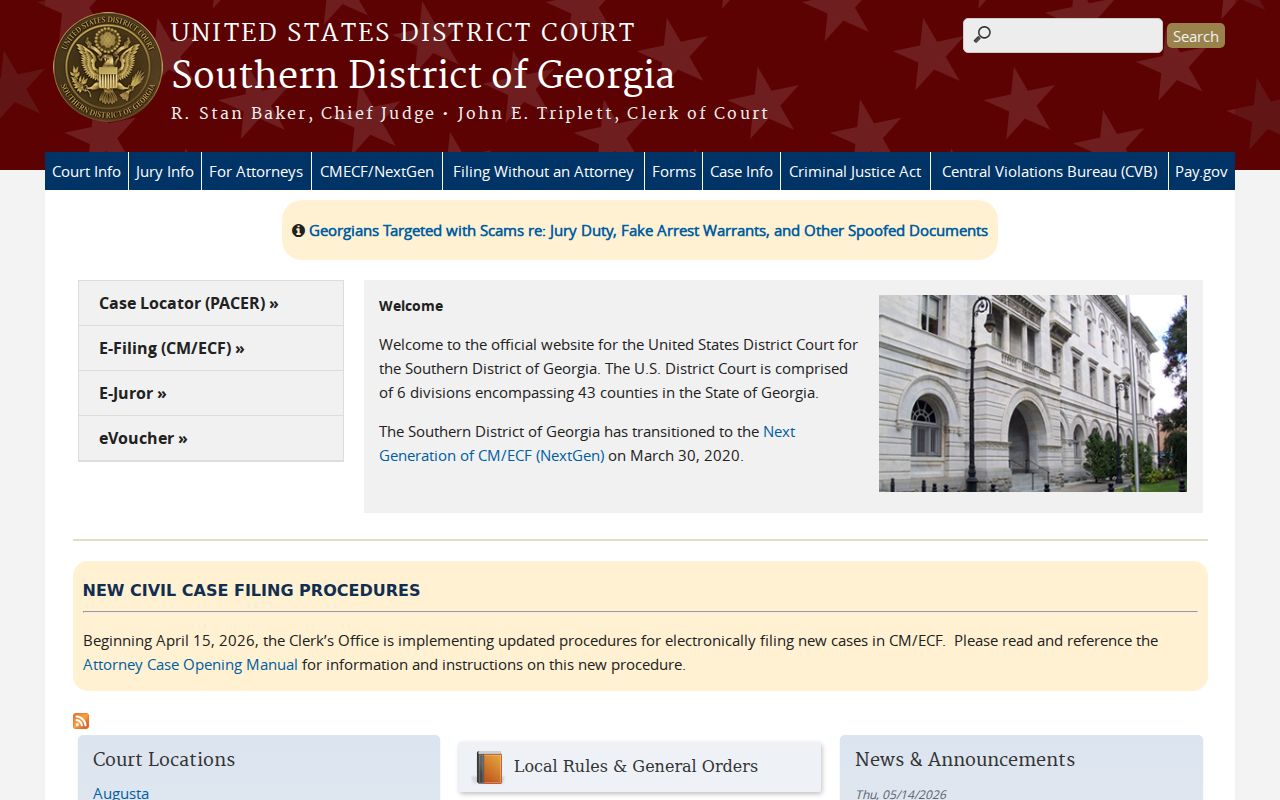 United States District Court Southern District of Georgia gateway