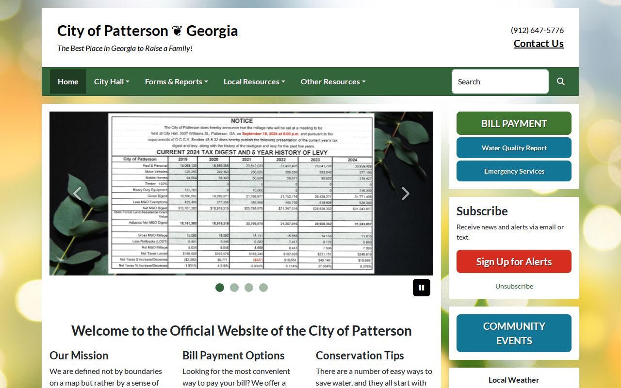 Official Patterson Georgia city government page