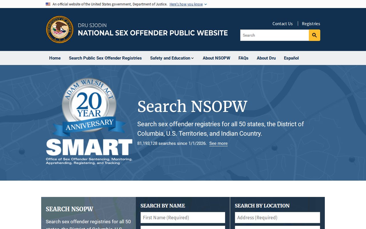 Pierce County sex offender check through the national NSOPW search